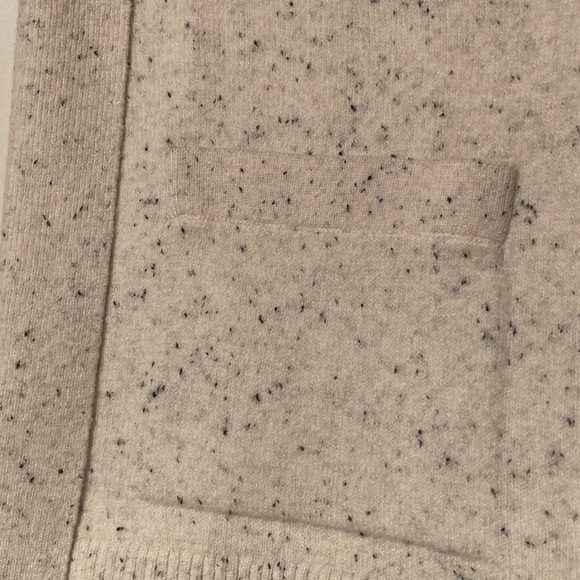 NWOT - LOFT Ribbed Knit Cream Marine Navy Speckled Open Pocket Cardigan … - Picture 5 of 11